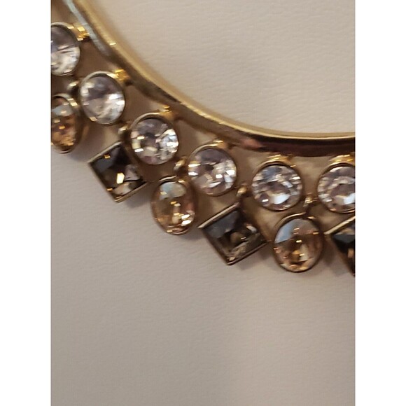 Givenchy Gold tone Statement Necklace Rhinestone Dangle Collar Chain Runway - Picture 4 of 16